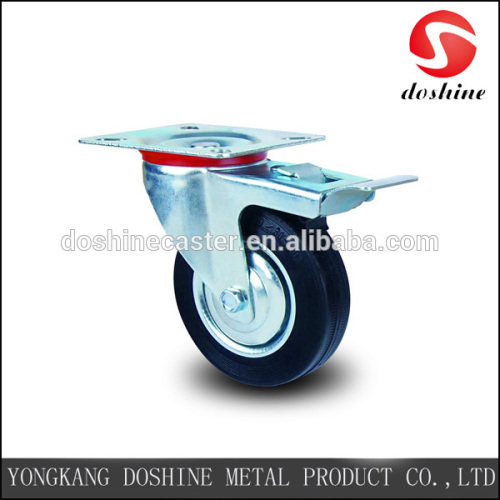 Solid rubber tyre wheel castor roller bearing industrial casters wheels