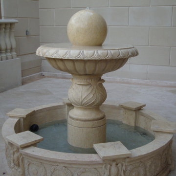 High quality carving stone rotating ball fountain
