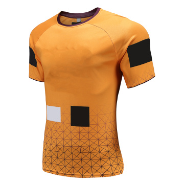 Masculino Dry Fit Rugby Wear Camiseta ouro