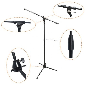 Professional Audio Video Plastic Microphone Stand with Microphone