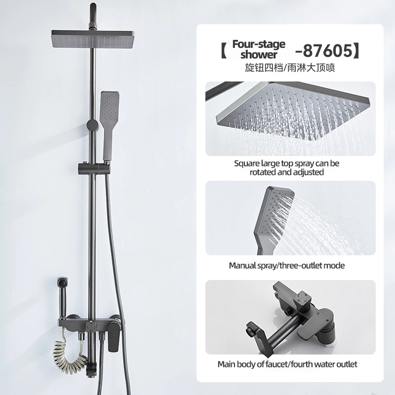 Factory Price High Pressure Constant Temperature Complete Shower Set with Shower Head