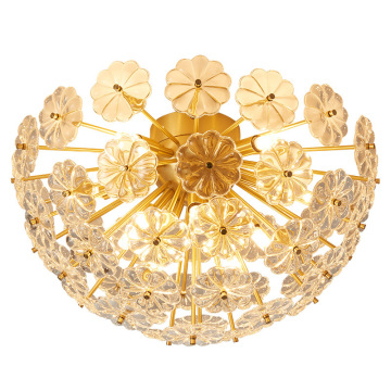 Lampadari moderni in vetro dorato LEDER