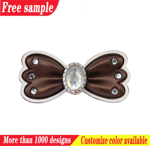 2015 new bowknot with rhinestone design pvc shoe flower