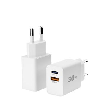 PD 30W Puerto dual USB-C Adaptador Cargador