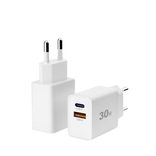 पीडी 30W ड्यूल पोर्ट USB-C एडाप्टर चार्जर