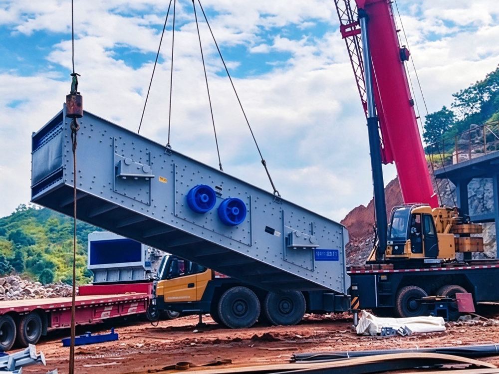 تركيب الشاشة الاهتزازية vibrating screen installation