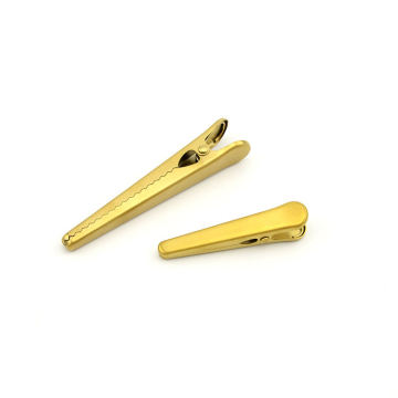 2-Pack Stainless Steel Sealed Clips - Golden Finish, Receipt File Clips, and Household Alligator Snack Clip