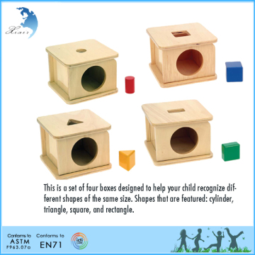 Nursery school montessori EN71 child wooden toy box wholesale