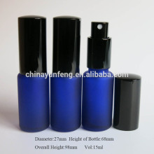 Fancy frosted glass empty perfume pump spray bottle with aluminum atomizer 15ml