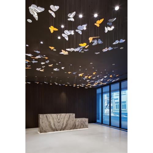 Candelera LED de vidrio interior personalizado para lobby