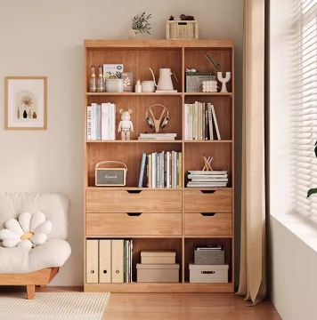 Book shelves with drawers