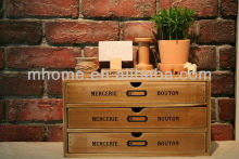 Three drawers shabby chic sundries storage organizer