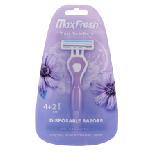 Women's Triple Stainless Steel Blade Disposable Razor - 6 Count Pack