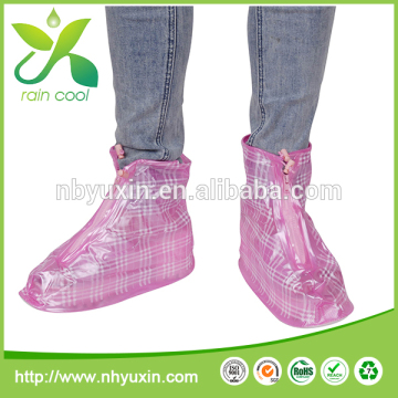Printed pattern girls' foldable pvc rain shoe cover