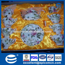 wholesale flower design Europe porcelain tea ware, ceramic tea set