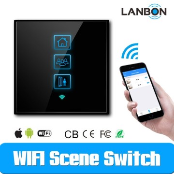 2016 Best seller Wifi Smart Home Touch panel wifi scene switch support 100 scene diy scene mobile control