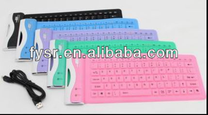 Spanish silicone keyboard 84keys wired Flexible Keyboard 84keys