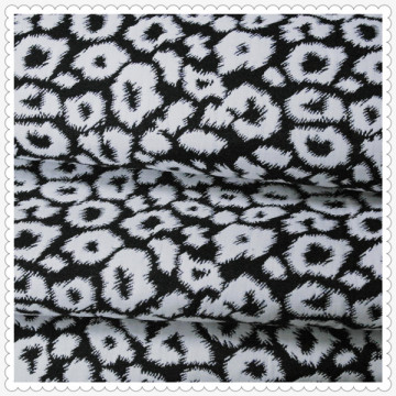 Black and white leopard jacquard fabric