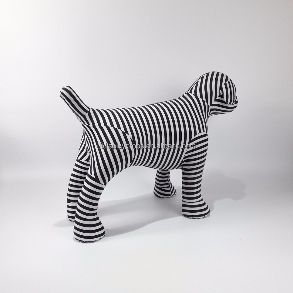 Cute fabric black & white color dog model window display props for Clothing store dog mannequin