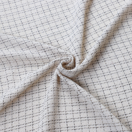 Jacquard in cotone bianco sporco