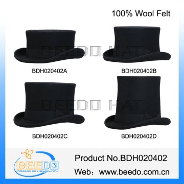 Best quality wool felt boy black blank round victorian top hat