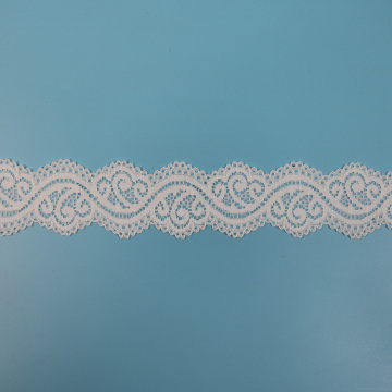 Wave flower design spandex nylon lace 4.3cm