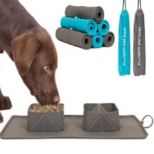 Tazón de perro plegable de viaje de silicona portátil para perro