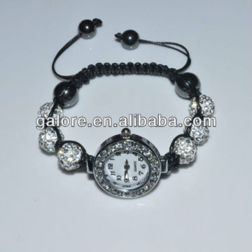 fashion hot sale cheap silver bracelet watch shamballa bracelet