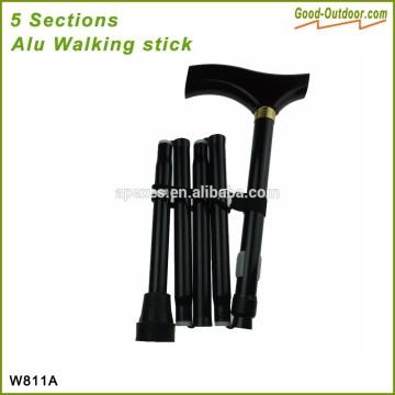 W811A New 5 Sections Aluminum Folding Walking Sticks