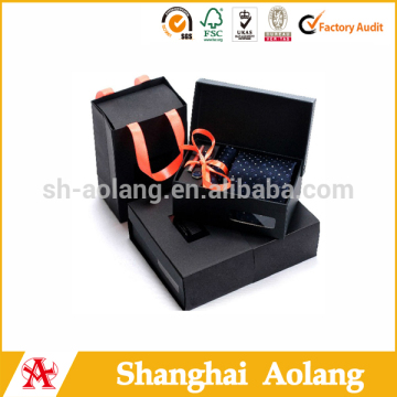 black cardborad paper box for cloth