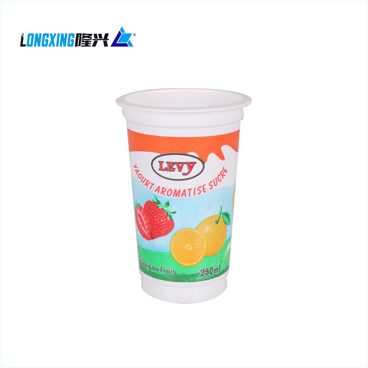 250ml  custom printed frozen  PP yogurt cup and disposable yogurt plastic cup packaging