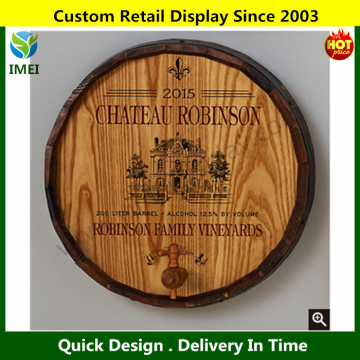 silk printing logo signs carving wood signs in home decor pub signs decor barrel shaope YM07114