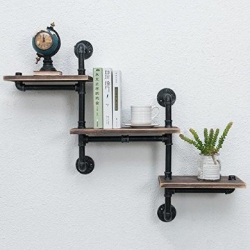 DIY industrial wall mounting shelf pipe brackets