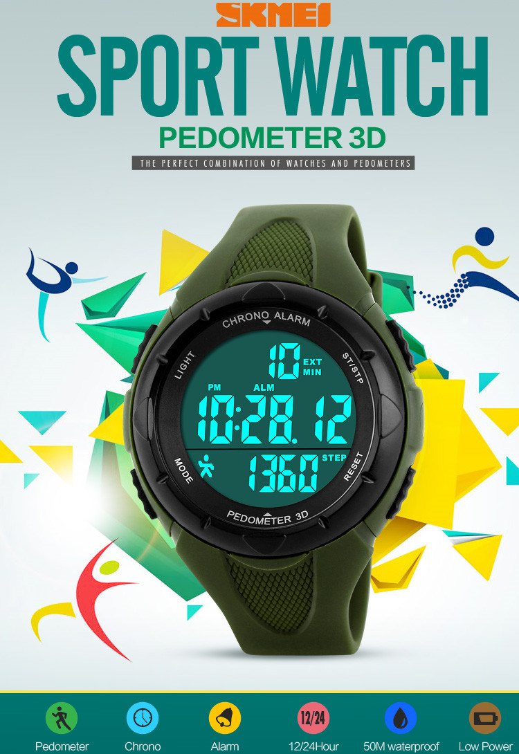 skmei 1108 new products modern design sport jam tangan watch pedometer