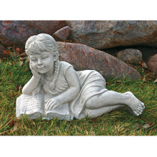 Direct outdoor beauty garden decor nude little girl reading statue