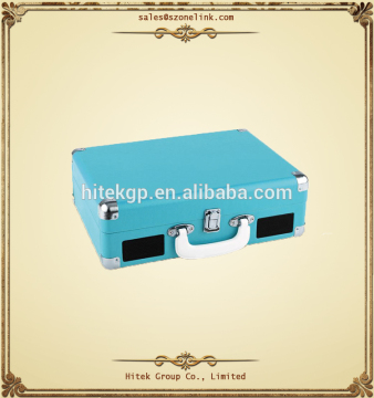 Antique wooden desktop real portable turntable player