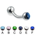 Straight Curved Barbell mit Top Opal Bälle