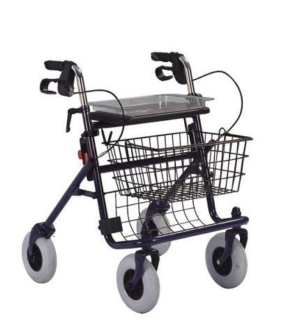 Euro Style Metal, Steel Frame, Powder Painting Rollator With 4 Wheel Walker With Brakes