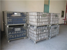 foldable steel metal wire mesh pallet cage for sales