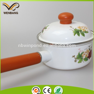 cooking pot single handle, enamel customized single handle pot