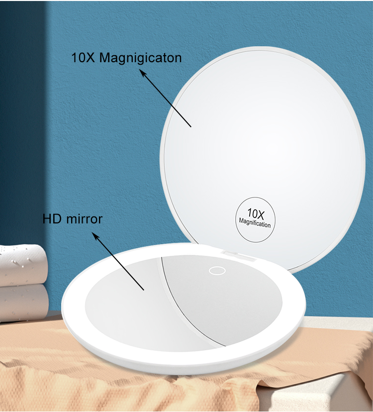compact pocket lighted mirror