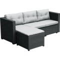 Pusingan luar rotan Furniture Patio Sofa plastik