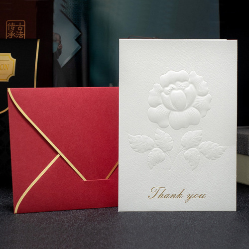 Custom Printing Embossed Gold Foil Thank You Card