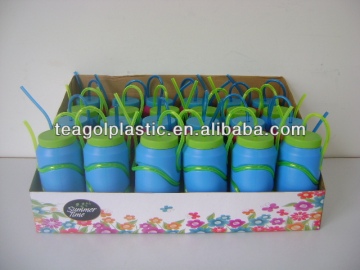 Plastic drinking bottle with straw 375ml #TG20147