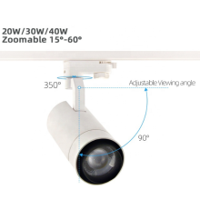 RONSE Dual Track Rail LED Track Light - Color Changing, 40W, 3800 lumens