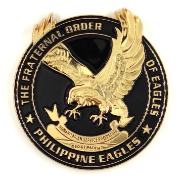 3D Gold Eagle Emblem Car Badge in Zinc Alloy: Philippines Style