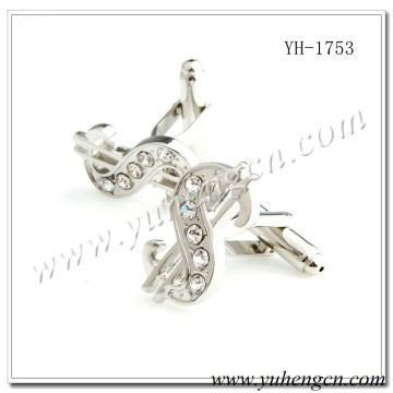 YH-1753 Novelty US Dollar Cufflinks with Rhinestone