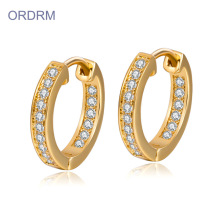 Mini Rhinestone Diamond Gold Hoop Earrings
