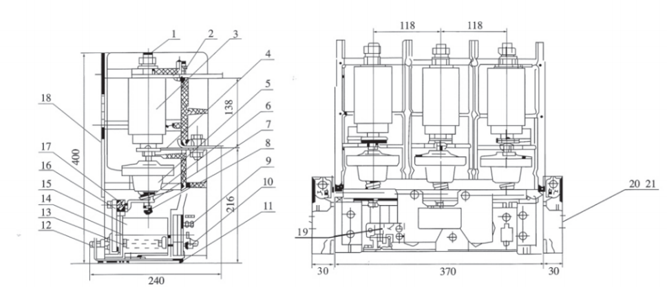 JCZ5 Type AC High Voltage Electric Vacuum Magnetic Contactor types of contactor