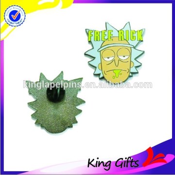 Rick and Morty,Rick Sanchez's portrait lapel pin ,free Rick hard enamel pin bagde with shiny giltter